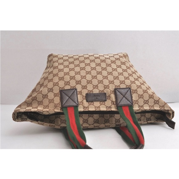 Authentic Gucci GG Monogram Supreme Sherry Web Satchel Tote Bag with COA - Picture 6 of 17